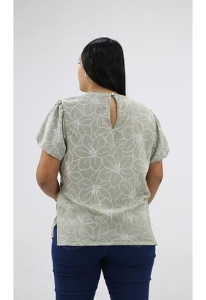 Blusa Para Mujer. Manga Corta Verde Marca L&H Ref. 1F612232