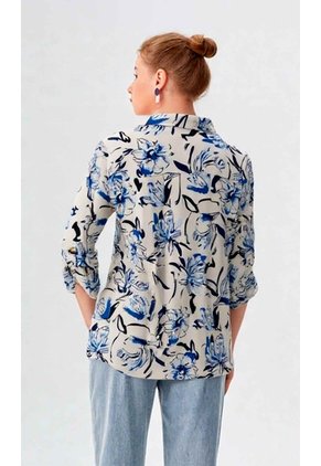 Blusa Para Mujer Manga 3/4 Azul Marca L&H Ref. 1F412729