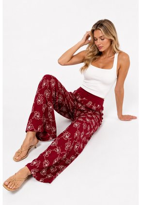 Pantalon Para Mujer Vino Marca L&H Ref. 2J407079