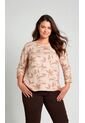 Blusa Para Mujer. Manga 3/4 Taupe Marca L&H de L&H