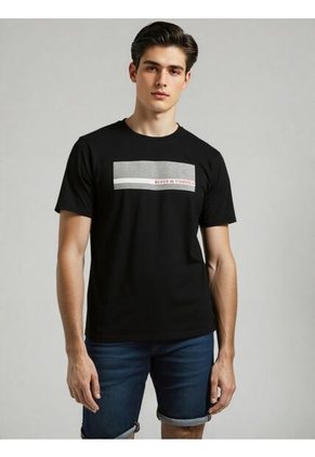 T-Shirt Para Hombre Manga Corta Negro Marca L&H