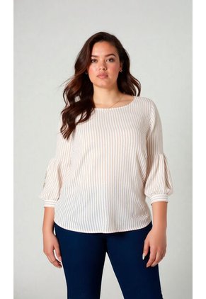 Blusa Para Mujer. Manga 3/4 Taupe Marca L&H