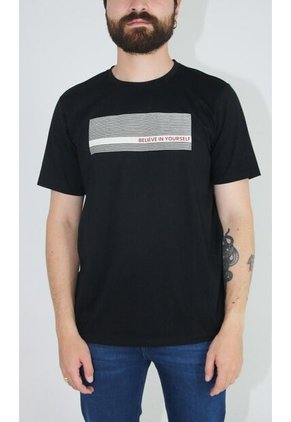 T-Shirt Para Hombre Manga Corta Negro Marca L&H