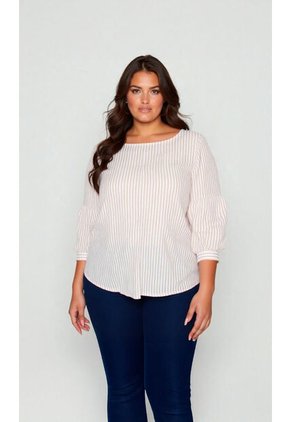 Blusa Para Mujer. Manga 3/4 Taupe Marca L&H