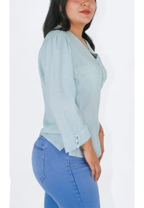 Blusa Para Mujer Manga 3/4 Aguamarina Marca L&H Ref. 5P412250