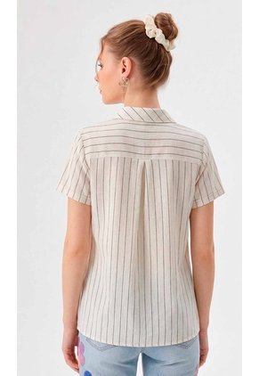 Blusa Para Mujer Manga Corta Beige Marca L&H Ref. 1F412721