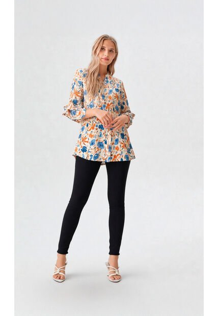 Bluson Para Mujer Manga 3/4 Azul Marca L&H Ref. 3Za424001