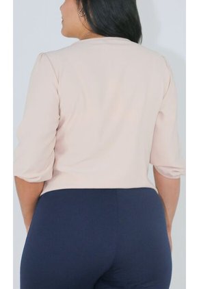 Blusa Para Mujer Manga 3/4 Beige Marca L&H Ref. 1F412647