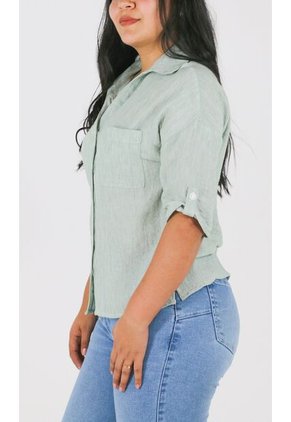Blusa Para Mujer Manga Corta Verde Marca L&H Ref. 2J412265