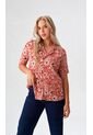 Blusa Para Mujer Manga Corta Terracota Marca L&H Ref. 2J412269 de L&H