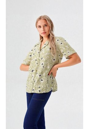 Blusa Para Mujer Manga Corta Verde Marca L&H Ref. 2J412269