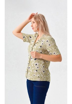 Blusa Para Mujer Manga Corta Verde Marca L&H Ref. 2J412269
