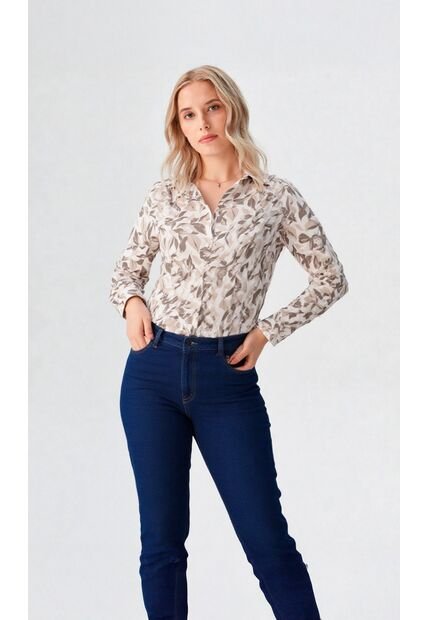 Blusa Para Mujer Manga Larga Beige Marca L&H Ref. 2J412275