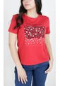 Camiseta Para Mujer Manga Corta Rojo Marca L&H de L&H