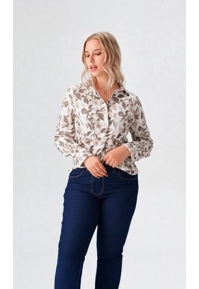 Blusa Para Mujer Manga Larga Beige Marca L&H Ref. 2J412275