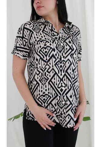 Blusa Para Mujer Manga Corta Beige Marca L&H L&H