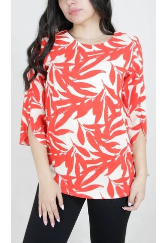Blusa Para Mujer Manga 3/4 Rojo Marca L&H L&H