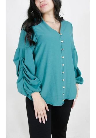 Blusa Para Mujer Manga 3/4 Verde Marca L&H L&H