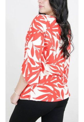 Blusa Para Mujer Manga 3/4 Rojo Marca L&H