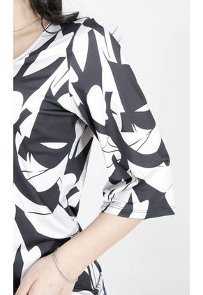 Camiseta Para Mujer Manga 3/4 Negro Marca L&H