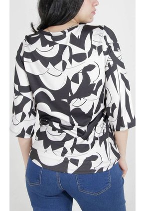 Camiseta Para Mujer Manga 3/4 Negro Marca L&H