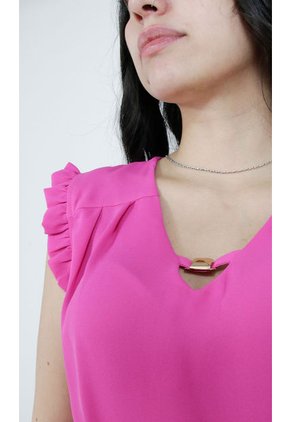 Blusa Para Mujer Manga Sisa Fucsia Marca L&H