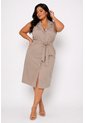 Vestido Para Mujer. Manga Sisa Taupe Marca L&H Ref. 1Y617024 de L&H