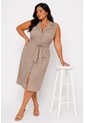 Vestido Para Mujer. Manga Sisa Taupe Marca L&H Ref. 1Y617024 de L&H