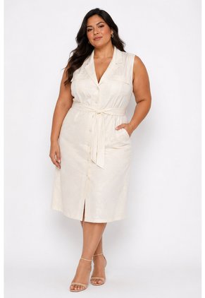 Vestido Para Mujer. Manga Sisa Crudo Marca L&H Ref. 1Y617024