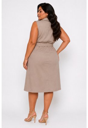 Vestido Para Mujer. Manga Sisa Taupe Marca L&H Ref. 1Y617024