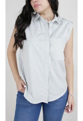 Blusa Para Mujer Manga Corta Verde Marca L&H Ref. 1F412627