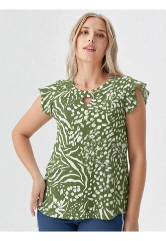 Blusa Para Mujer Manga Corta Verde Marca L&H Ref. 1F412660 L&H