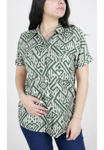 Blusa Para Mujer Manga Corta Verde Marca L&H Ref. 1F412629 L&H