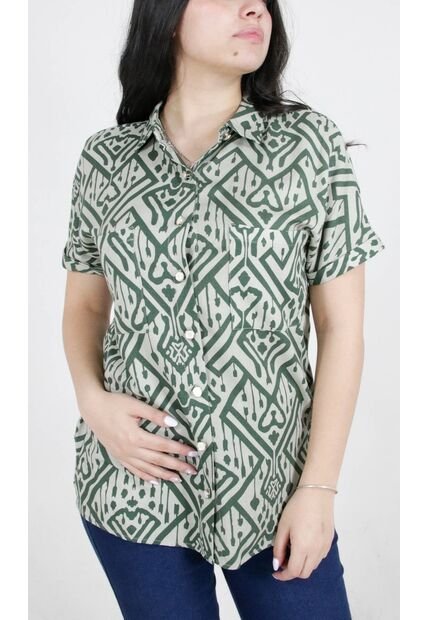 Blusa Para Mujer Manga Corta Verde Marca L&H Ref. 1F412629
