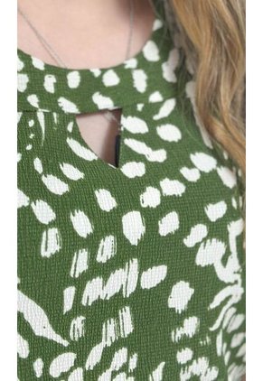 Blusa Para Mujer Manga Corta Verde Marca L&H Ref. 1F412660