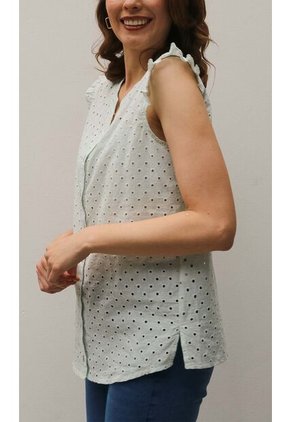 Blusa Para Mujer Manga Sisa Verde Marca L&H Ref. 1F412673