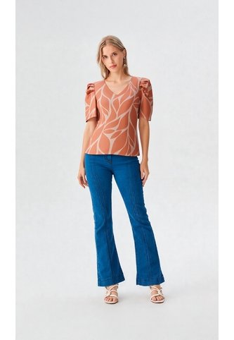 Camiseta Para Mujer Manga Corta Cafe Marca L&H Ref. 1Y409023 L&H