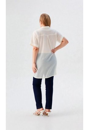 Bluson Para Mujer. Manga Corta Crudo Marca L&H Ref. 7D624018