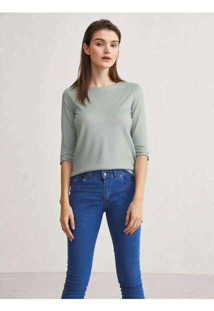 Camiseta Para Mujer Manga 3/4 Verde Marca L&H Ref. 1F409443