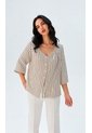 Blusa Para Mujer Manga 3/4 Cafe Marca L&H Ref. 1F412720 de L&H