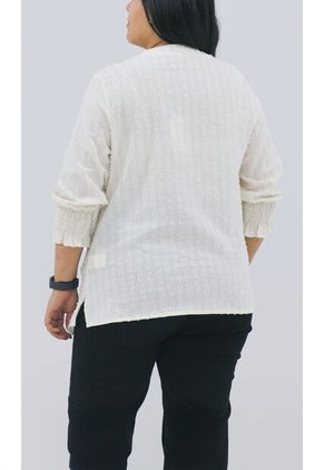 Blusa Para Mujer. Manga 3/4 Beige Marca L&H Ref. 1F612231