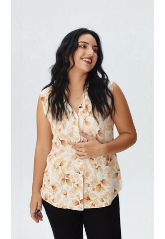 Blusa Para Mujer Manga Sisa Mostaza Marca L&H Ref. 1F412698 L&H