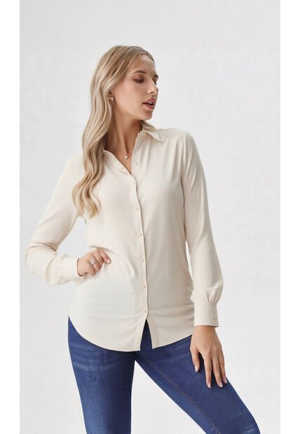 Blusa Para Mujer Manga Larga Beige Marca L&H Ref. 1F412696