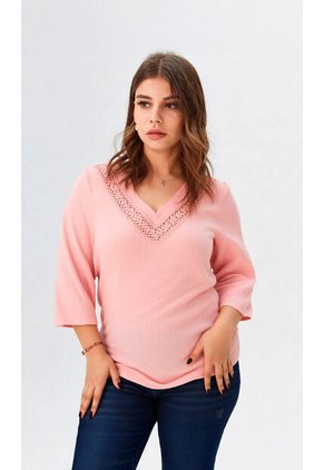 Blusa Para Mujer Manga 3/4 Rosado Marca L&H Ref. 1F412693