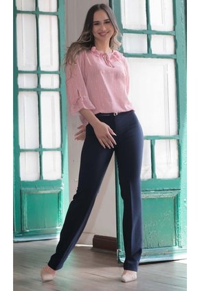 Pantalon Para Mujer Azul Oscuro Marca L&H Ref. 1T407001