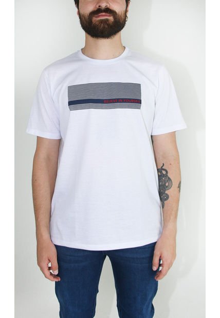 T-Shirt Para Hombre Manga Corta Blanco Marca L&H