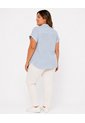 Blusa Para Mujer. Manga Corta Azul Marca L&H Ref. 1F612255 de L&H