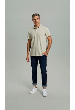 Polo Para Hombre Beige Marca L&H Ref. 4K109122