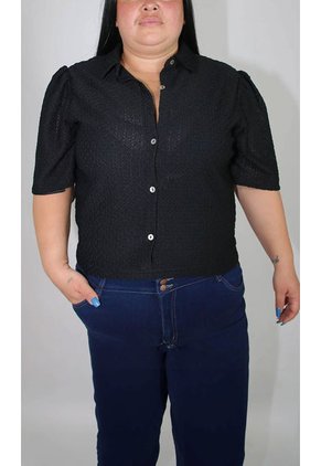 Blusa Para Mujer. Manga Corta Negro Marca L&H