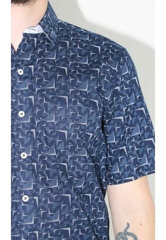 Camisa Para Hombre Manga Corta Azul Marca L&H L&H